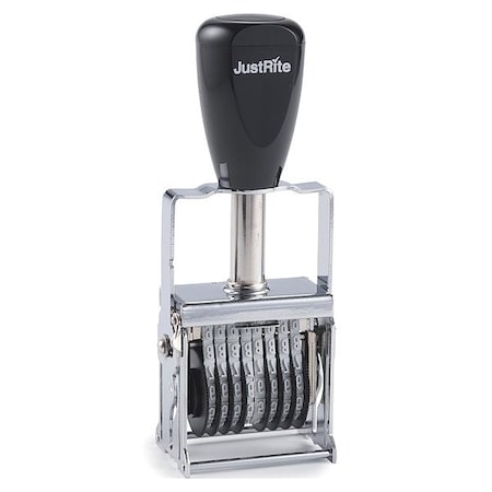 Justrite Numbering Stamp, NBR, 6-1/2 in Overall L 048937
