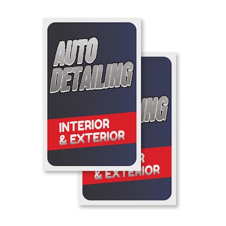 Signmission Auto Detailing, Vinyl Decals Only 24 Inch x 36 Inch, Vinyl Decal, 2PK DSB-2436-2PACK-30341