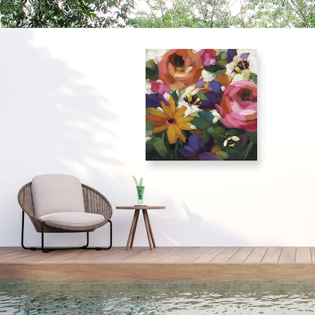 Trademark Fine Art Outdoor Canvas Art Andrea Lavery 'Bouncing Bumbles' Wall Art for Patios, or Gardens GRL00122-OC1818WR