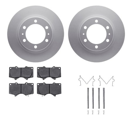 Dynamic Friction Co DFC GEOSPEC Coated Rotor- Heavy Duty Brake Pad includes Hardware 4412-76011