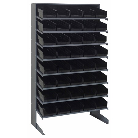 Quantum Storage Systems SINGLE SIDED PICK RACK W/40 BLACK BINS QPRS-104BK