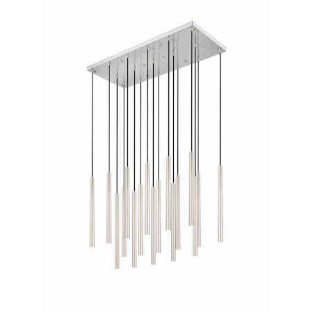 Z-Lite Forest 17 Light Linear Chandelier, Brushed Nickel, 42 In W 919MP24-17L-BN-LED