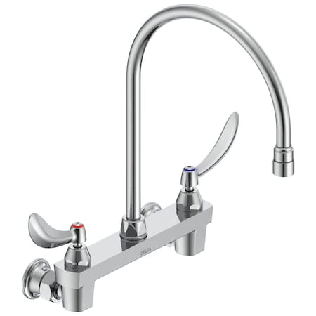 Delta Commercial 28C3 / 28C4 / 28C6 Two Handle 8 In Wallmount Service Sink Faucet In Chrome 28C4934-R7
