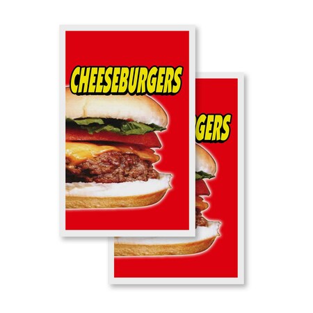 Signmission Cheeseburgers, Vinyl Decals Only 24 Inch x 36 Inch, Vinyl Decal, 2PK DSB-2436-2PACK-Cheeseburgers