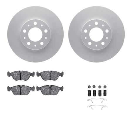 Dynamic Friction Co DFC GEOSPEC Coated Rotors with 5000 Brake Pads - Ceramic and Hardware 4512-27066