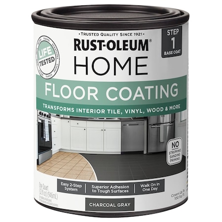 Rust-Oleum 1 Qt Rust-Oleum 365928 Charcoal Gray Home Home Floor Coating Premix Base Coat 358874