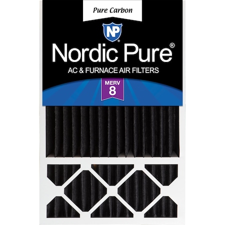 Nordic Pure 16x25x5 Pure Carbon Pleated Air Filter, High Capacity, MERV 8 16x25x5HPCP-1