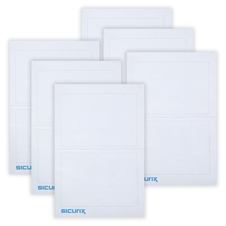 Sicurix Plain Adhesive Badges, White, 600PK 67641