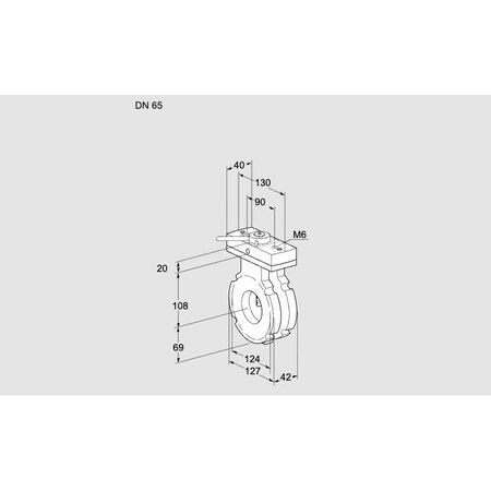 Honeywell Kromschroder Butterfly Valve - Gas, 500 mbar, DN 40–150, Modulating KS88301779