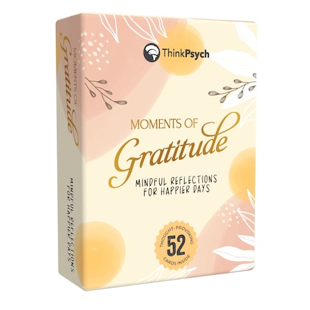 Thinkpsych Moments of Gratitude Cards - 52 Daily Questions for Mindfulness & Self-Reflection MOG-01
