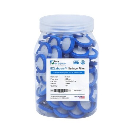 Foxx Life Sciences EZFlow Syringe Filter, 0.45um PP, 13mm, 100PK 37B-3116-OEM