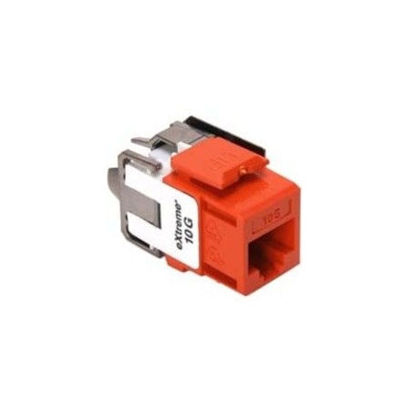 Leviton Extreme Cat6A Quickport Orange, Connector, Channel-Rated 6110G-RO6