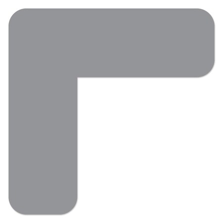 Ergomat DuraStripe Xtreme 3.75inx3.75inx2in 90 degrees Angle Round Corners Grey, 80PK DSX-CR3.75-GY-KIT