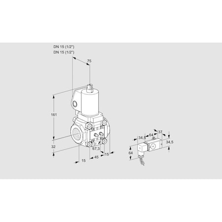 Honeywell Kromschroder VLV ASSY, SOLND, 1/2NPT, GAS W/VCT VAS1T15N KS88016998