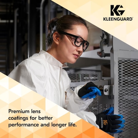 Kimberly-Clark Safety Glasses, Anti-Fog, Clear Lens, Black Frame, 1 PR 49309