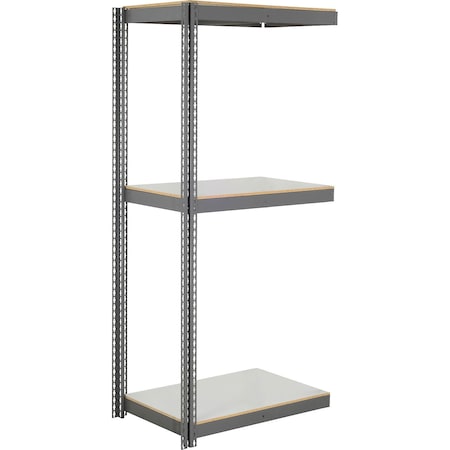Global Industrial 3 Shelf, Heavy Duty Boltless Shelving Add On, 48"Wx18"Dx60"H, Laminate Deck B3164763