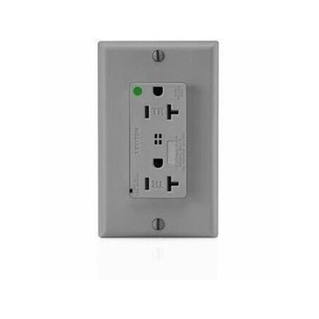 Leviton Surge Protector Receptacle, 20 Amp, 125 Volt, 5-20R NEMA, Gray T8380-GY