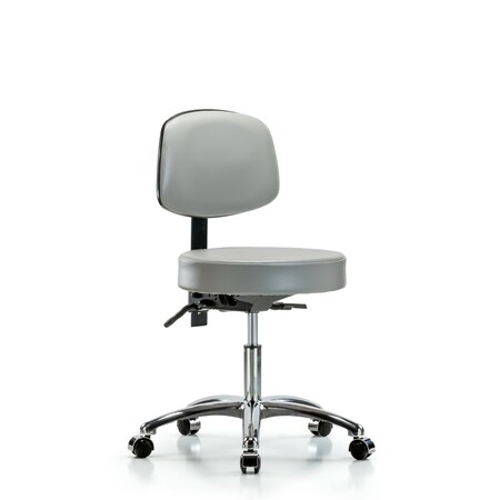 Blue Ridge Ergonomics Desk Stool, Vin, Bk Chrome, Tilt, Cast, Dov BR-VDHST-CR-T1-CC-8567