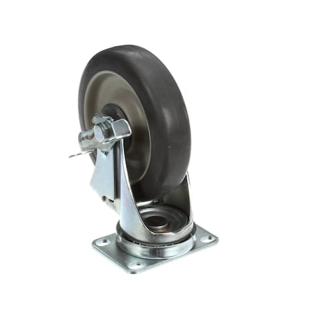 Tri-Star Mfg Caster with Brake, Swivel Plate, 5in, Single AS-390211