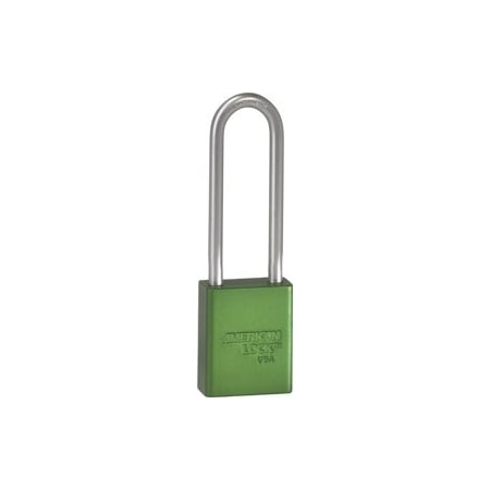 Master Lock Co Safety Padlock 3in Shackle Green Keyed Alike A1107KD GRN
