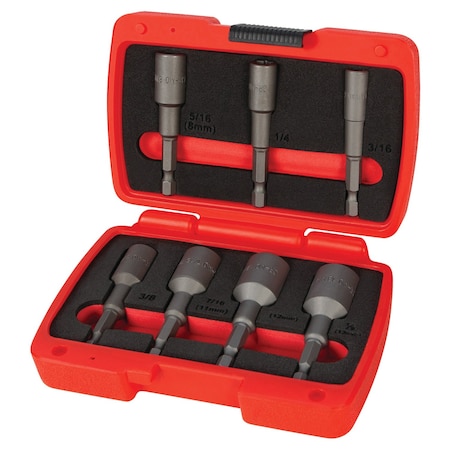 Performance Tool 7 pc. X-TRAX Nut Driver Set, Stripped Bolt Remover, SAE/Metric, Storage Case W8699