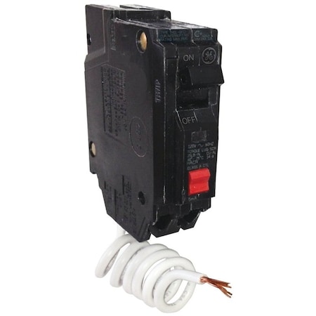 Ge Industrial Solutions Thermal Magnetic Circuit Breaker, THQL Series, 15A, 1 Pole, 120/240V AC, 10kA at 120/240V AC THQL1115GFTP