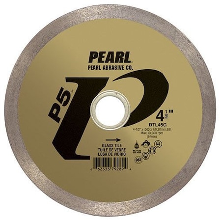 Pearl P5 Glass Tile Blade 4-1/2in x .060 x 7/8in, 5/8in, 20mm DTL45G
