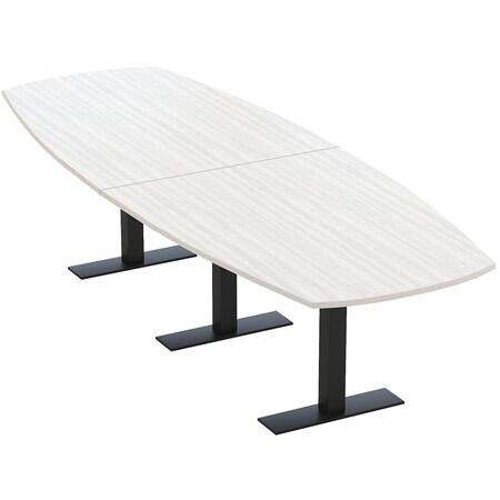 Skutchi Designs Arc Boat Conference Table With Power, 48 in W, 120 in L HAR-ABOT-48X120-T.BK-WA7976-NA