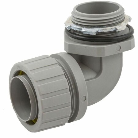 Hubbell Wiring Device-Kellems Conduit Fitting Connector, 1-1/4 in, Liquid-Tight, Nylon, Gray P1259NGY