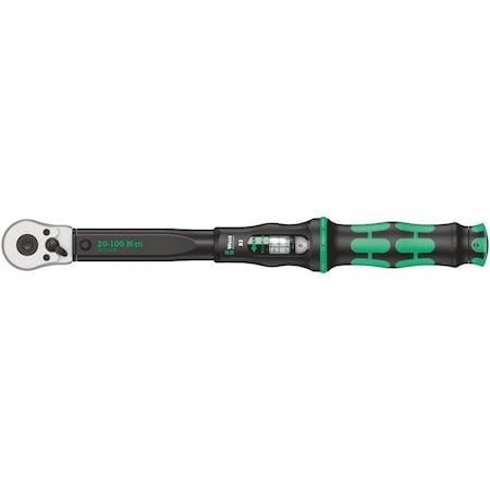 Wera Click-Torque B 2 torque wrench with reversible ratchet, 20-100 Nm, 3/8 in x 20-100 Nm 5075611001