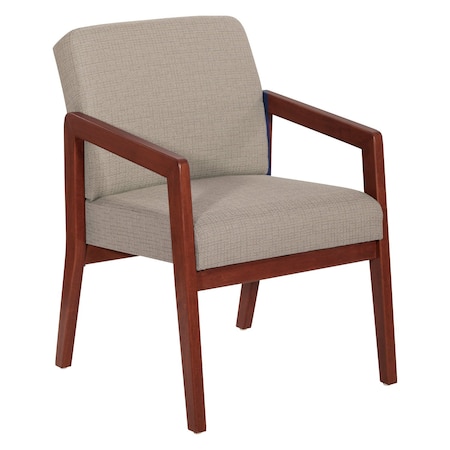 Office Star Products Cherry Finish Visitor's Chair with Couture Thimble Memory Foam Seat WD587-K054
