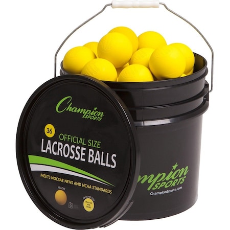 Champion Sports Official Lacrosse Ball, Bucket Yellw, PK36 LBYN36