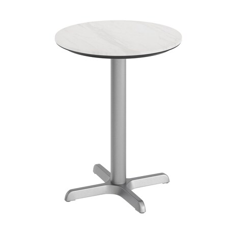 Flash Furniture Acadia 24 in Round Indoor Outdoor Tabletop, White Faux Marble, TopGuard HPL, 22 in x 22 in ST-RD24-WHMAR-T2222S-GG