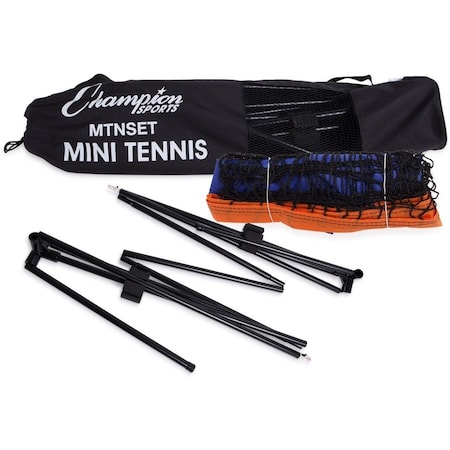 Champion Sports Mini Tennis Net, 10ft Wx3ft H, w/Case MTNSET