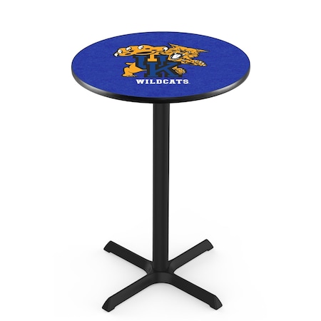 Holland Bar Stool Co 36" Blk Wrinkle Kentucky "Wildcat" Pub Table, 36" dia. Top L211B3636UKYCat