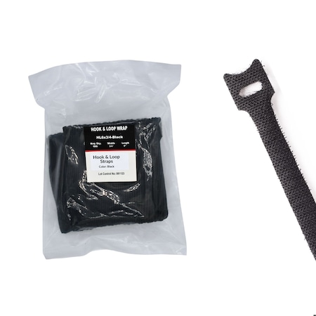 Cable Ties Unlimited Self-Gripping Cable Tie, 6 in L, 0.75 in W, Hook and Loop Closure, Black, 100PK HL6x3/4-Black