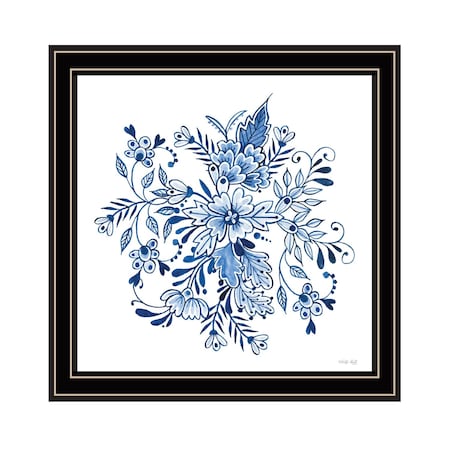 Homeroots Floral Calligraphy Sketches Black Framed Print Wall Art 530116