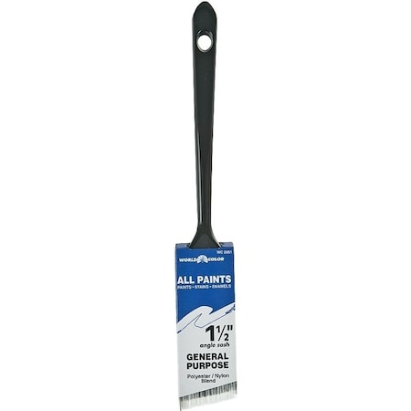 Linzer WC Paint Brush, 1-1/2 in W, 2-1/4 in L Bristle, Nylon/Polyester Bristle, Sash Handle 2851-1.5