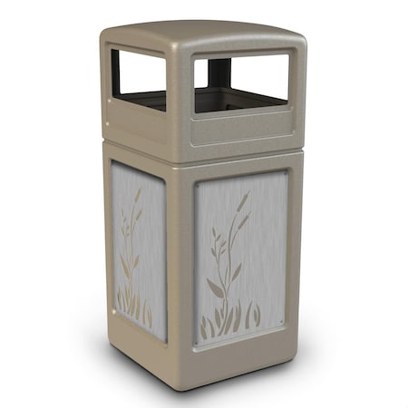 Commercial Zone Products 42-gallon w/ CATTAILS Panels, Dome-Lid, Beige 7329963K
