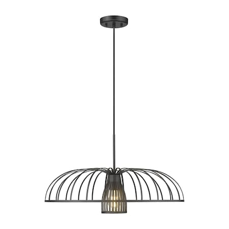 Z-Lite Valencia Matte Black 1 Light Pendant 623P24-MB
