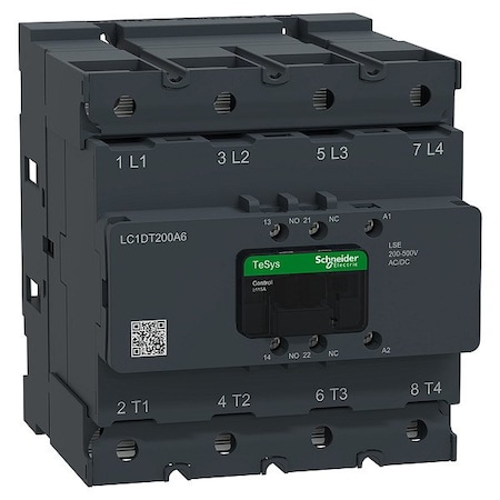 Schneider Electric CTR Deca 200A 4P 200-500V ACDC Lug LC1DT200A6LSE