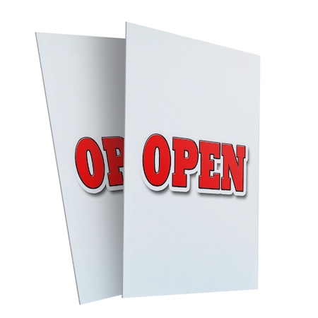 Signmission Open, Plastic Signs Only 24 Inch x 36 Inch, Corrugated Plastic, 2PK CSB-2436-2PACK-Open