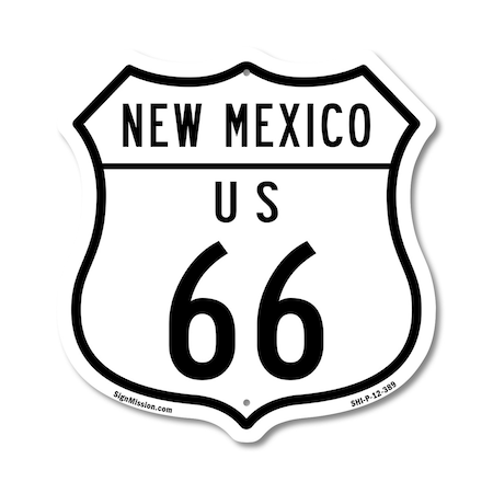 Signmission New Mexico Route Marker Shield Sign Us 6, 12 Inch X 12 Inch, Plastic Sign SHI-P-12-389
