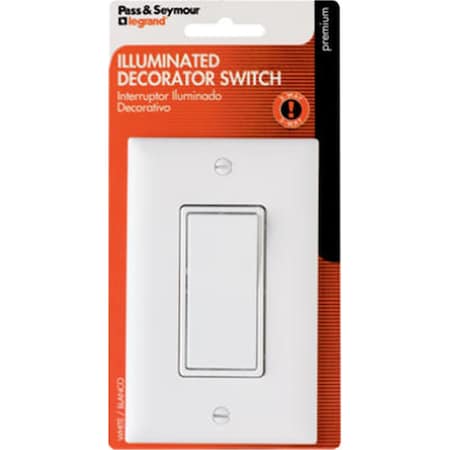 Yhior TM873WSLCCC5WP Lighted Switch, 15A, White YH834549