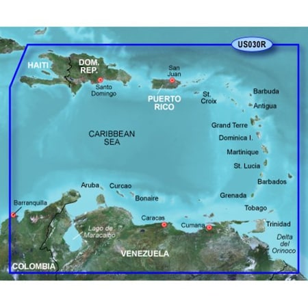 Garmin BlueChart g3 HD, HXUS030R, Southeast Caribbean, microSD /SD 010-C0731-20