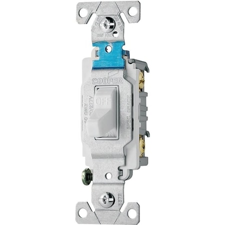Eaton Wiring Devices Toggle Switch, 15 A, 120/277 V, Screw Terminal, Nylon Housing Material, White CS115W