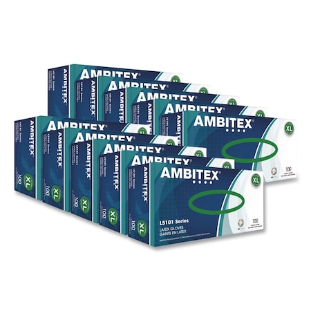 Ambitex L5101 Series Powdered Latex Gloves, X-Large, 4 mil Thick, 9" Long, Cream, 1000PK LXL5101