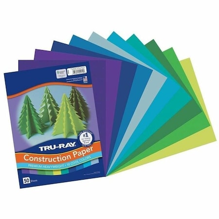 Pacon Tru-Ray® Construction Paper, Cool Colors, 9x12in, PK250 P102942