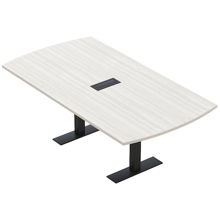 Skutchi Designs 6ft Arc Rectangle Conference Table With Power | Harmony Series | 6 Person Meeting Room Table HAR-AREC-48X72-T.BK-WA7976-EBLK