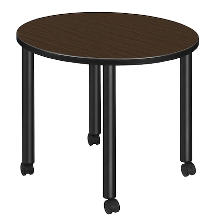 Regency Round Kee Small Breakroom Table, 30 in W, 30 in L, Neo Walnut TBMC30RNDNWBK
